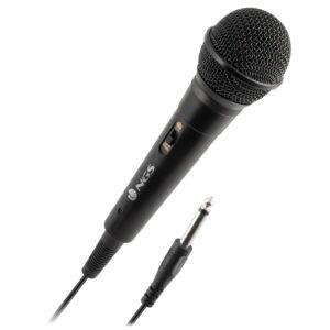 NGS Singer Fire - Microphone Dynamique, Microphone avec Câble de 3 Mètres, Connexión Jack 6,3mm et Bouton on/Off
