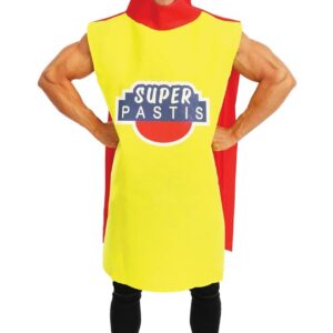 P'TIT CLOWN - Déguisement Adulte Bouteille - Costume Super Pastis, Costume Cubis, Costume Bouteille de Vin - Pour Carnaval, Fêtes Costumées - Polyester - Taille Unique (Super Pastis)