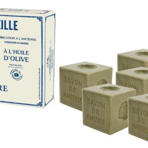 Marius Fabre - SAVON DE MARSEILLE 72% d''Huile d'Oolive - Boite de 6 X 400 Gr