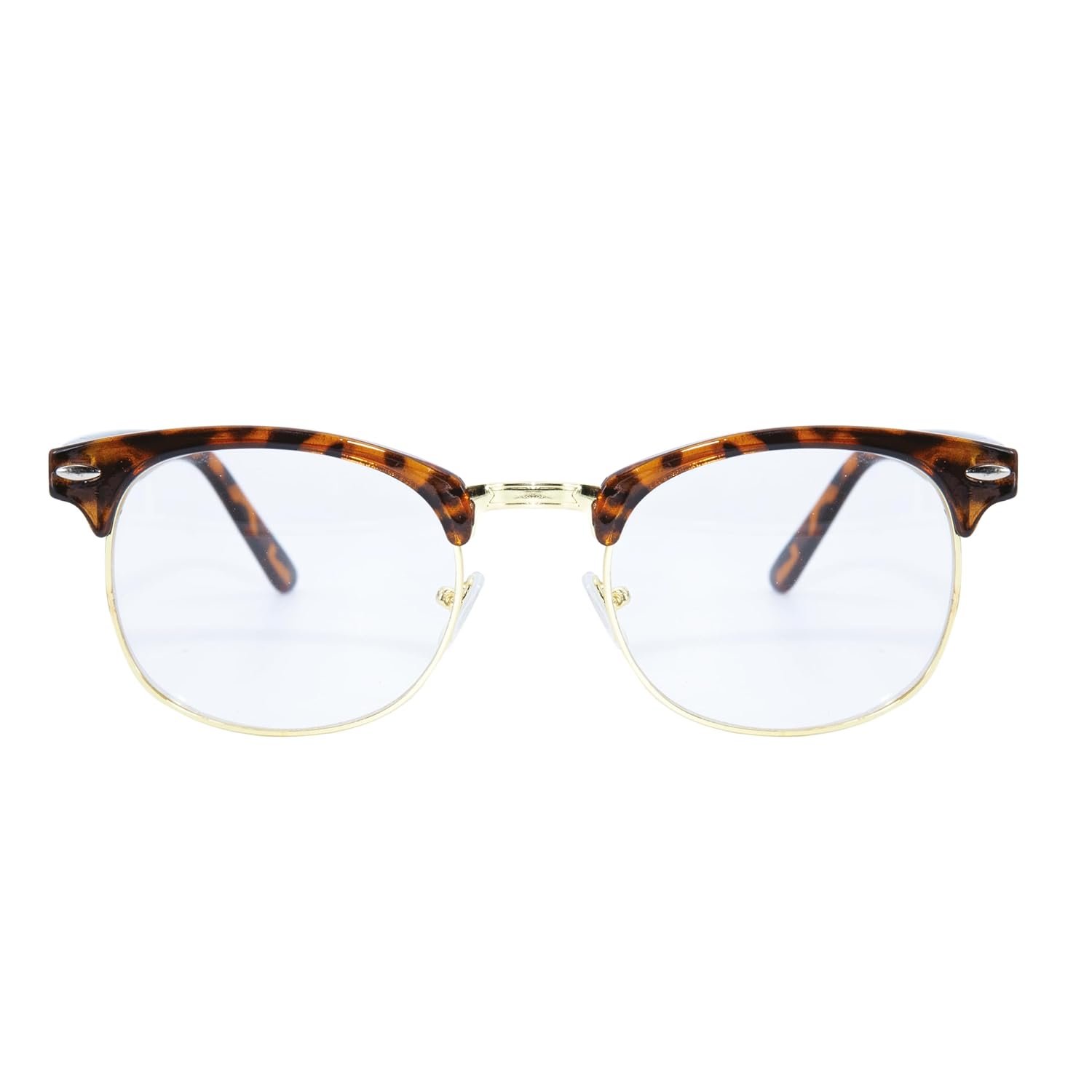 P'TIT CLOWN - Fausses Lunettes de Vue - Verres Sans Correction - Adulte - Unisexe - Pour Compléter Déguisement Père Noël, Détective, Écolier, Carnaval, Halloween, Cosplay, Fête Costumée (Marron)