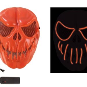P'TIT CLOWN - 15003 - Masque lumineux citrouille terrifiante - adulte - Accessoire Déguisement - 3 Modes d'éclairage - Halloween, Carnaval, Cosplay, Dj