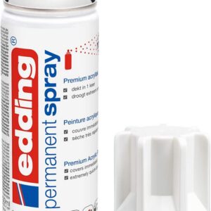 edding 5200 spray permanent - blanc trafic brillante - 200 ml - peinture acrylique en aérosol pour peindre ou décorer verre, métal, bois, céramique, plastique, toile