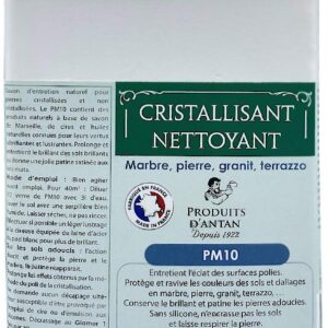 Nettoyant et Cristallisant PM10 - Produits D'Antan - Sols en pierres naturelles brillantes Pour Marbre, pierre, granit, terrazzo - Entretient l'éclat des surfaces polies - 1 Litre