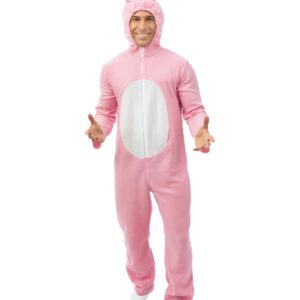 P'TIT CLOWN - 21127 - Déguisement Lapin - Costume Adulte - Unisexe - Parfait pour Carnaval, EVG, EVJF, Pâques, Halloween et autres Fêtes Costumées - Facile à Enfiler - Confortable - S/M - Rose