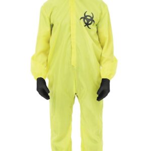 P’TIT CLOWN - Déguisement Chimiste Danger Biologique - Adulte, Unisexe - Parfait pour Carnaval, Halloween, Cosplay, Fêtes Costumées et Évènements à Thème - Polyester - Jaune (S-M)