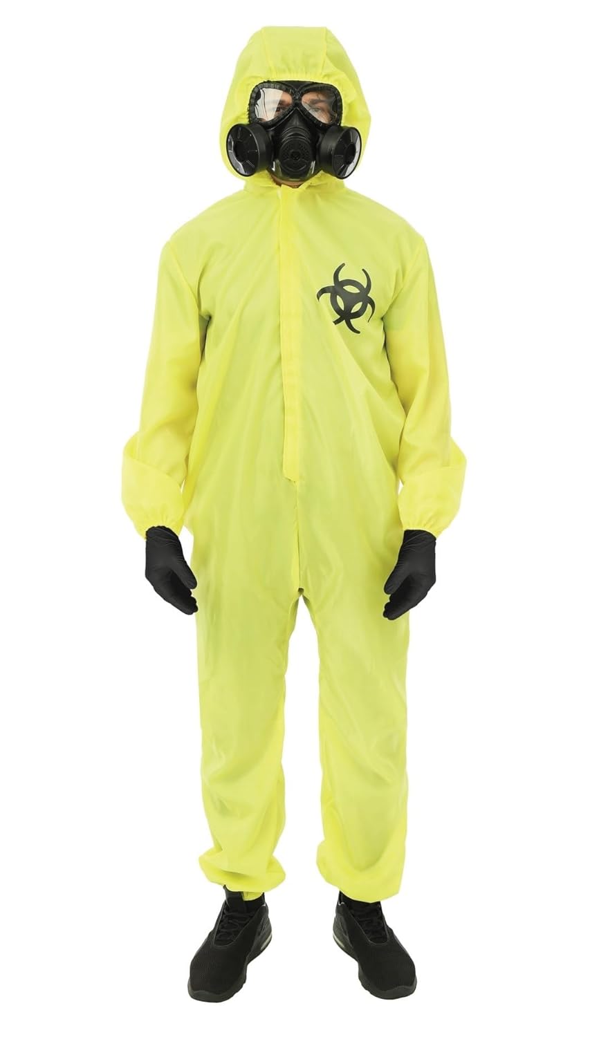 P’TIT CLOWN - Déguisement Chimiste Danger Biologique - Adulte, Unisexe - Parfait pour Carnaval, Halloween, Cosplay, Fêtes Costumées et Évènements à Thème - Polyester - Jaune (S-M)