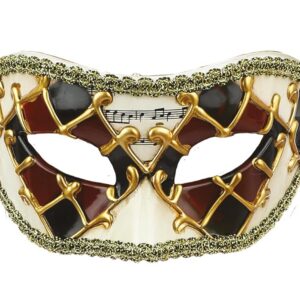 P'TIT CLOWN - Loup Vénitien à Nouer - Masque Déguisement Adulte - Luxe, Élégant - Accessoire Costume Carnaval, Fêtes de Fin d'Année, Nouvel An, Noël et Fêtes Costumées