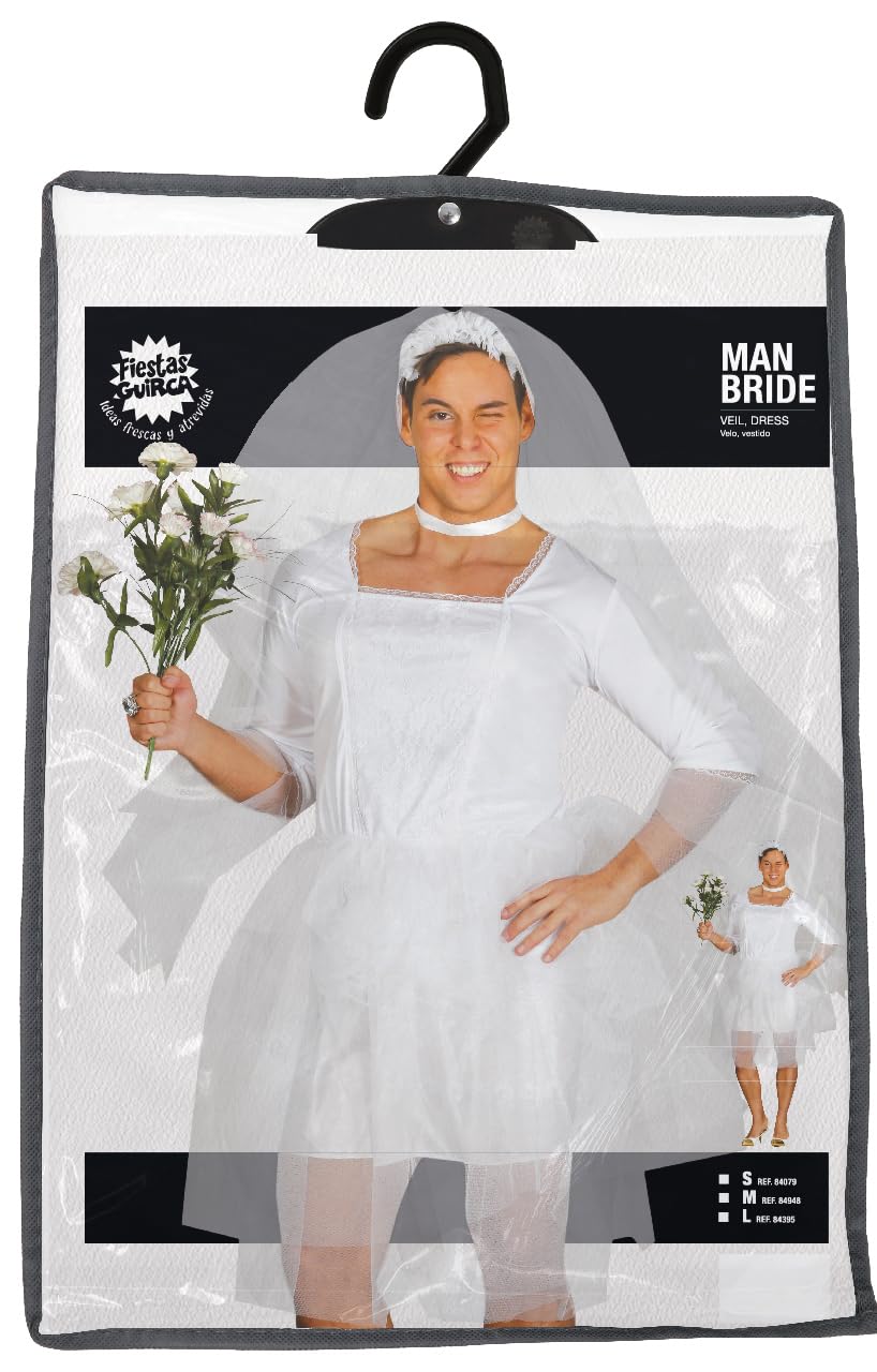 FIESTAS GUIRCA — Déguisement de mariée homme taille S 46-48 – Image 2