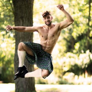Alternative view of BOLAND Mr Tartan — Kilt écossais vert taille unique