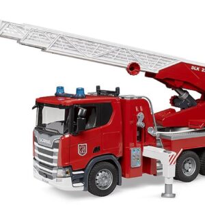 bruder 03591 - Scania Super 560R Véhicule de sapeurs-pompiers avec échelle pivotante, pompe à eau, module Light & Sound - 1:16 Véhicules, Camion de pompiers, Jouets à partir de 4 ans