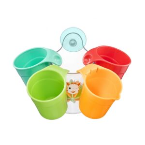 Sophie la Girafe - Set de 4 Gobelets de Bain Interactifs - Jeu d'Eau Éducatif pour l'Éveil des Bébés