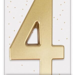 P'TIT CLOWN - Bougie Géante Anniversaire - Bougie Chiffre - Parfaite pour Décoration Gâteau - Fête Enfant, Adulte, Birthday Party - Hauteur : 13 cm - Or (4)