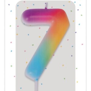 P'TIT CLOWN - Bougie Anniversaire Numérotée - Parfaite pour Décoration Gâteau - Fête Enfant, Adulte, Birthday Party (Multicolore, 7)