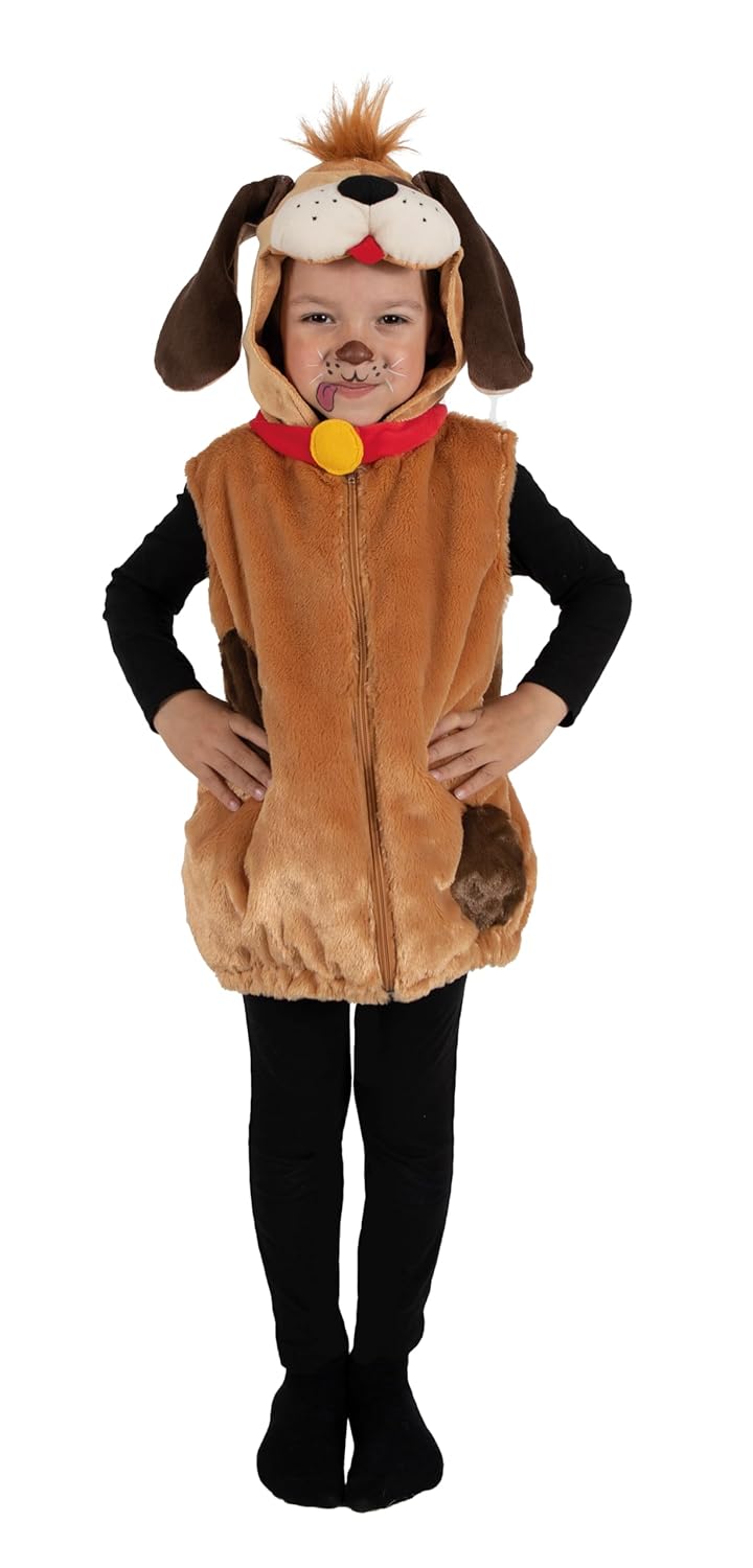 P'TIT CLOWN - Déguisement Animal Enfant - Parfait pour Carnaval, Fêtes Costumées et Évènements à Thème (Chien, 3-4 ans)