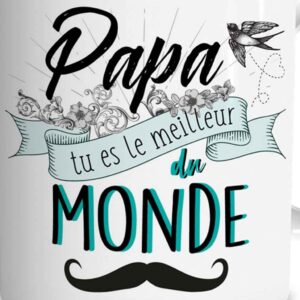 Alternative view of PAPA TU ES LE MEILLEUR DU MONDE — Mug en céramique blanc