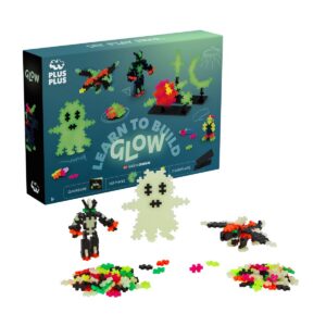 PLUS PLUS - Kit découverte Phosphorescent de 500 pièces - Jeu de Construction pour Garçons, Filles, Enfants dès 3 Ans - PP3928