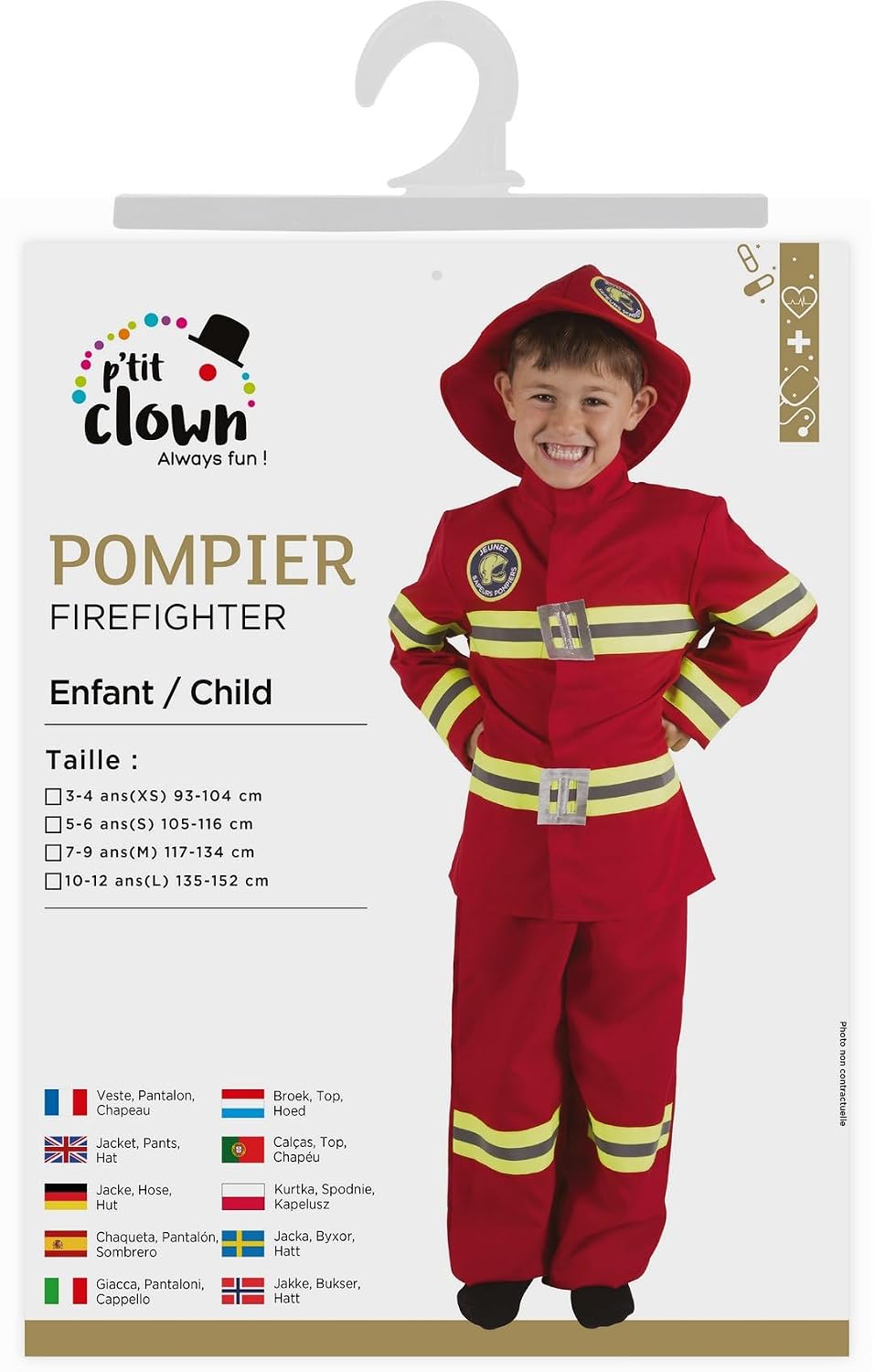 P’TIT CLOWN — Déguisement Pompier Enfant 3-4 ans – Image 3