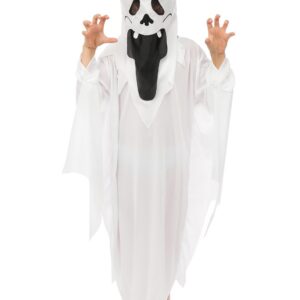 P'TIT CLOWN - Costume Fantôme Enfant - Déguisement Halloween (Blanc, 7-9 ans)