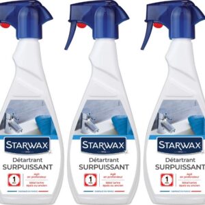 STARWAX Détartrant Surpuissant pour Salle de Bains - 3x 500ml - Idéal pour Détartrer en Profondeur les Couches Épaisses de Calcaire