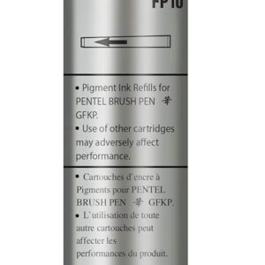 Pentel FP10-NO Lot de 12 Sachets de 4 cartouches FP10 pour Pinceau GFKPN Gris