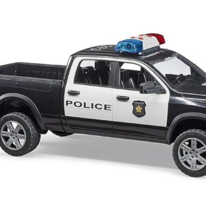 Bruder 02505 - RAM 2500 Polizei Pickup avec policier et module son et lumière - 1:16 Véhicule, Voiture d'intervention, Jouets