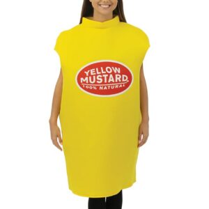 P'TIT CLOWN - Déguisement Ketchup - Moutarde - Costume Bouteille Adulte - Unisexe - Combinaison - Chapeau - Idéal pour Carnaval, Fêtes Costumées, Soirées à Thème, EVG, EVJF, Halloween - Taille Unique