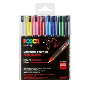 POSCA 181708 - Marqueurs POSCA à Pointe calibrée, Lot de 8, Couleurs de Base