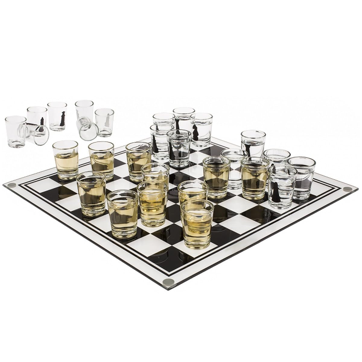 LUXURY — Jeu d’échecs avec 32 verres 35 x 35 cm – Image 2