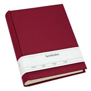 Semikolon 351024 Album photo Classic Large - 24,5 x 30,5 cm - 130 pages couleur crème, pour 260 photos - bordeaux rouge foncé