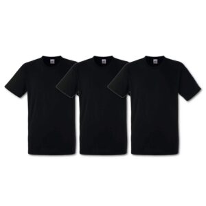 Fruit of the Loom - Heavy Cotton - T- Shirt (Lot de 3) - Homme - Noir - Taille: L