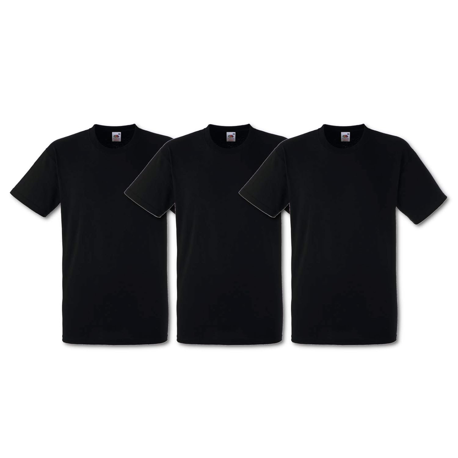 Fruit of the Loom - Heavy Cotton - T- Shirt (Lot de 3) - Homme - Noir - Taille: S