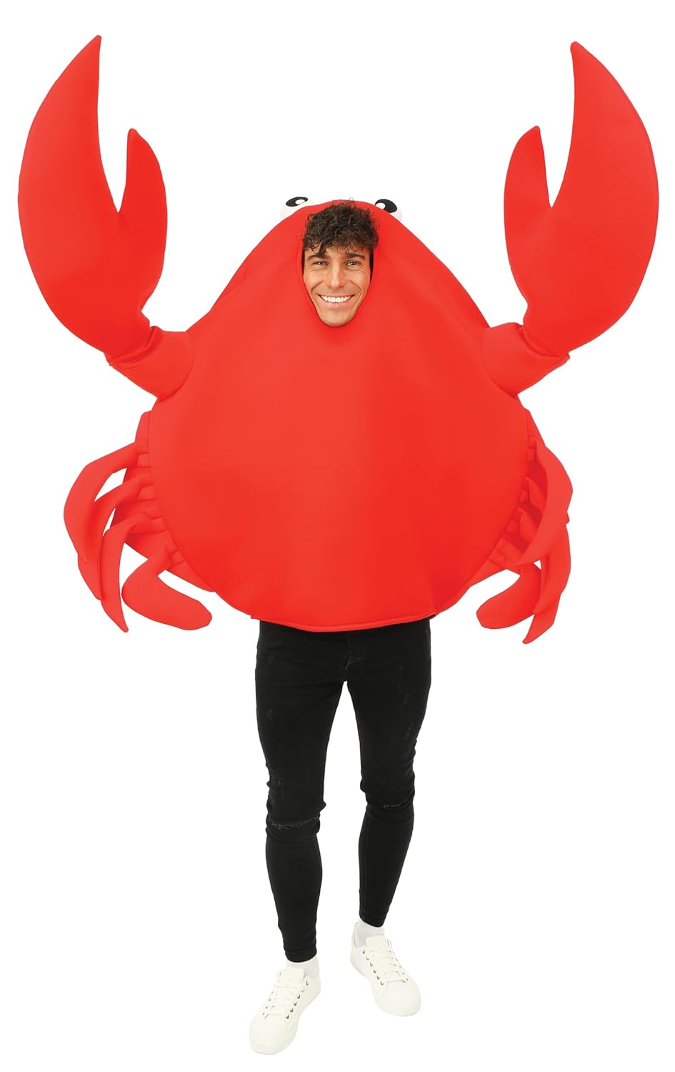 P'TIT CLOWN - Costume Crabe Adulte - Unisexe - Déguisement Animal Parfait pour Carnaval, Pâques, Soirées Costumées, Halloween, Cosplay - Taille Unique - Rouge