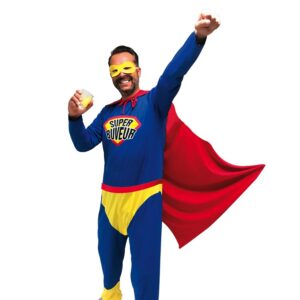 Déguisement Super Buveur homme,Bleu,Taille Adulte