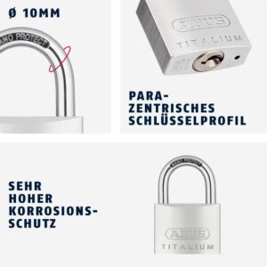 Alternative view of ABUS Titalium 64TI/60 — Cadenas de sécurité en aluminium