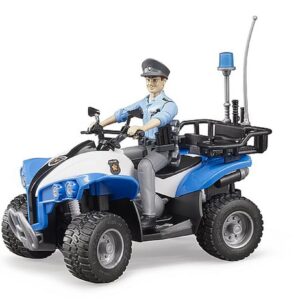 bruder 63010 - Police Quad avec policier et équipement,Véhicule tout terrain, véhicule de secours