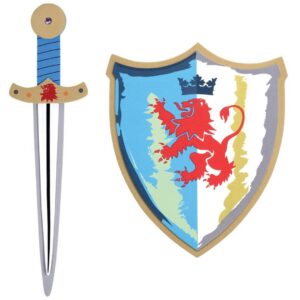 P'tit Clown - 23892 - Set Accessoires Chevalier Enfant - Fausse épée, Bouclier -pour Compléter Déguisemement Carnaval, Anniversaire, Cosplay, Halloween, Fête Costumée - EVA