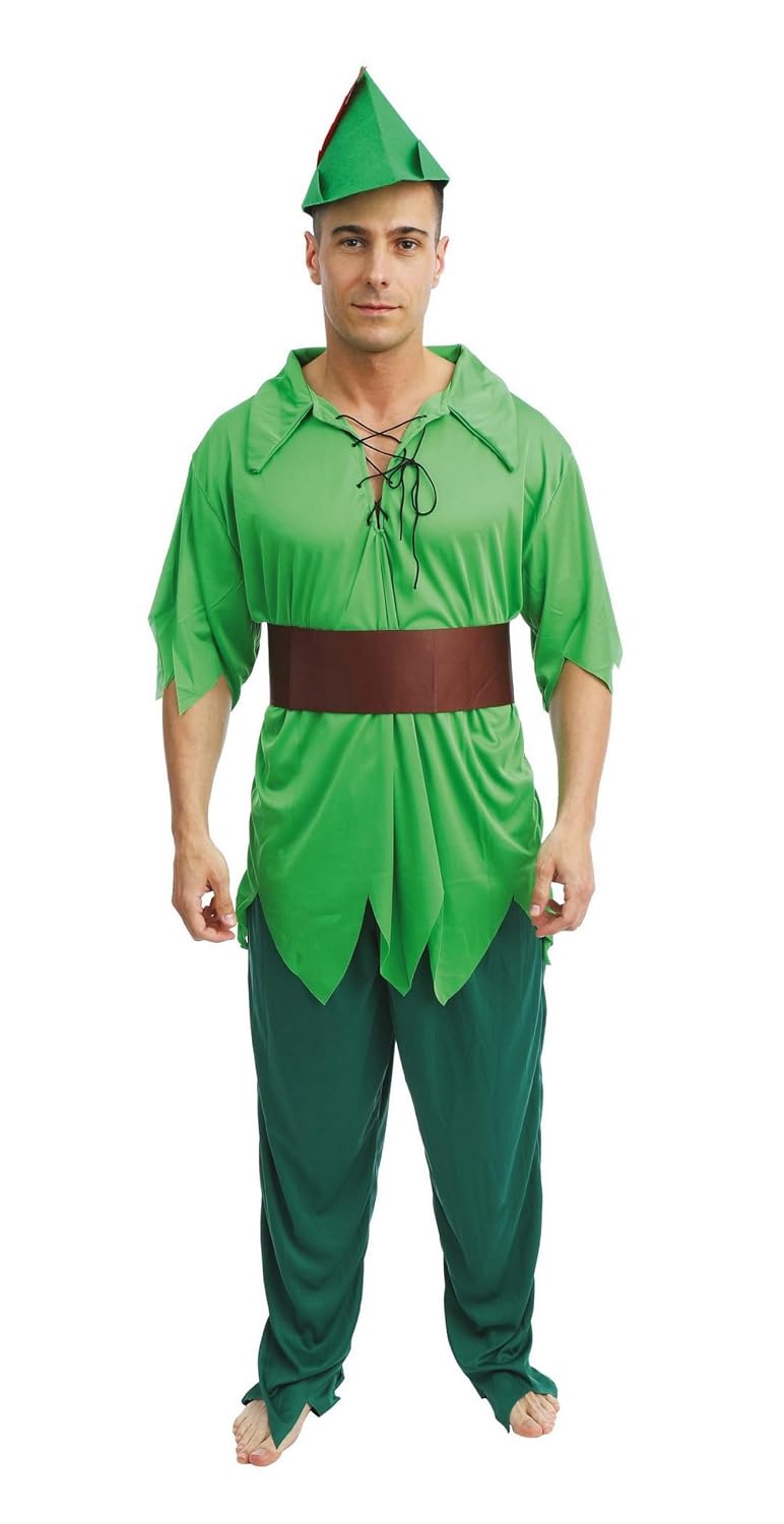 P’TIT CLOWN — Déguisement Peter Adulte vert taille S/M – Image 3