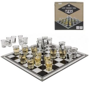 LUXURY — Jeu d’échecs avec 32 verres 35 x 35 cm