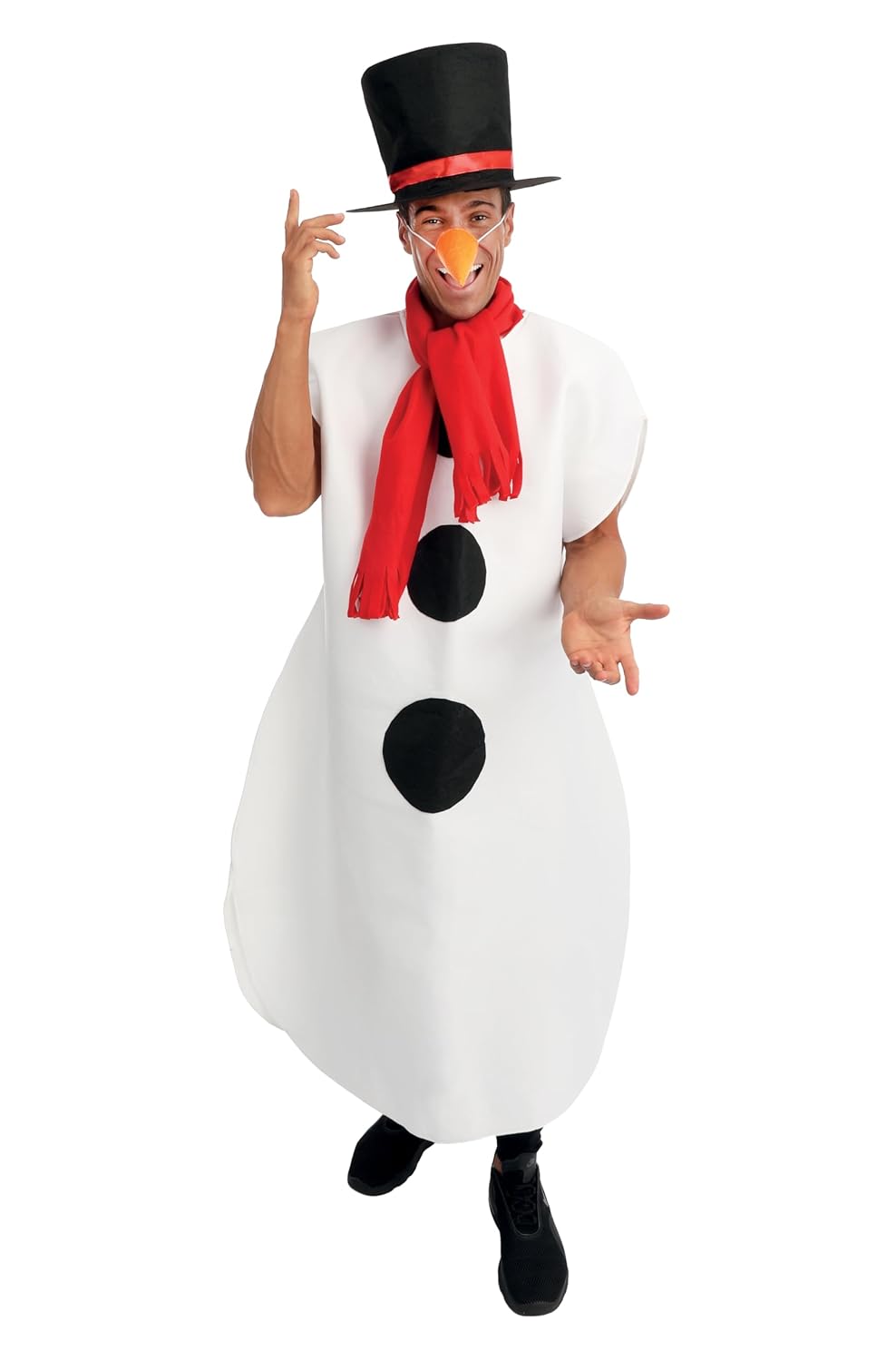 P'TIT CLOWN - 23671 - Costume Bonhomme de Neige - Adulte - Unisexe - Déguisement Snowman Complet pour Noël, Christmas, Xmas, Fêtes de Fin d'Année - Taille Unique