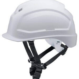 Casque de Protection uvex pheos S-KR | Casque de Sécurité avec Mentonnière | Casque de Travail Chantier avec Visière Courte et Encoches Latérales Euroslot pour Coquilles Anti-Bruit