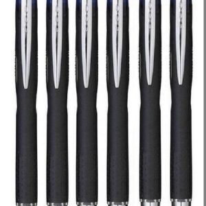 Uni Ball Jetstream Lot de 6 stylos roller rétractables à encre pigmentée à séchage rapide Pointe large 1 mm et largeur de trait 0,45 mm Bleu