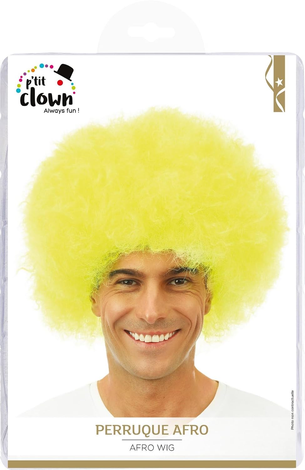 P'TIT CLOWN — Perruque Afro Jaune – Image 4