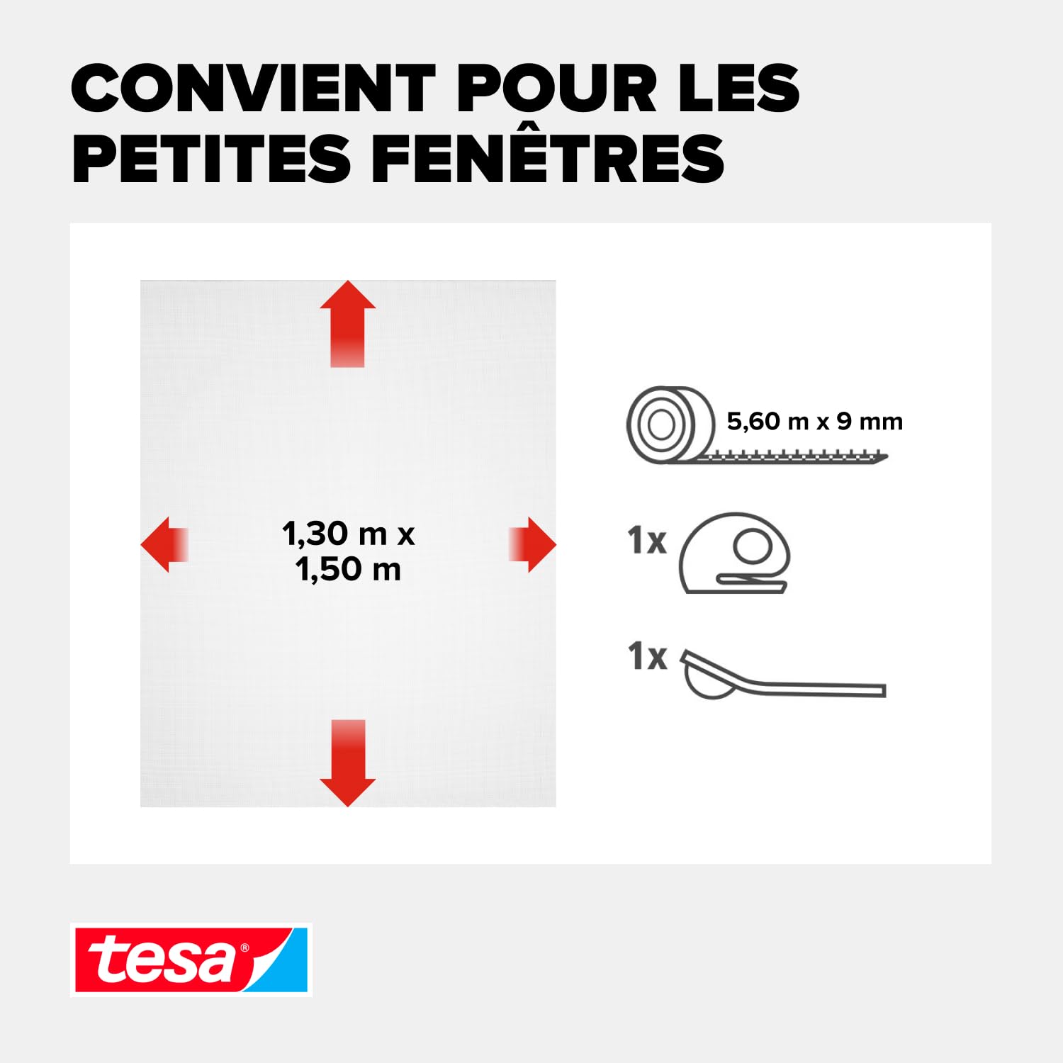 TESA Comfort — Moustiquaire pour Fenêtre Blanc 1,3 x 1,5 m – Image 2