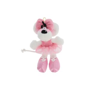 Diddl - Porte-clés Peluche Diddlina en Robe Ballerina 15cm - Accessoire Années 90-100% Recyclé Écoresponsable - Idée Cadeau Enfant & Fan Nostalgique de Danse Classique - Peluche Tutu Rose