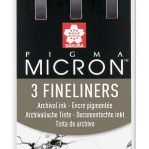 Pigma Micron XSDK3FD Lot de 3 Stylos de dessin Noir