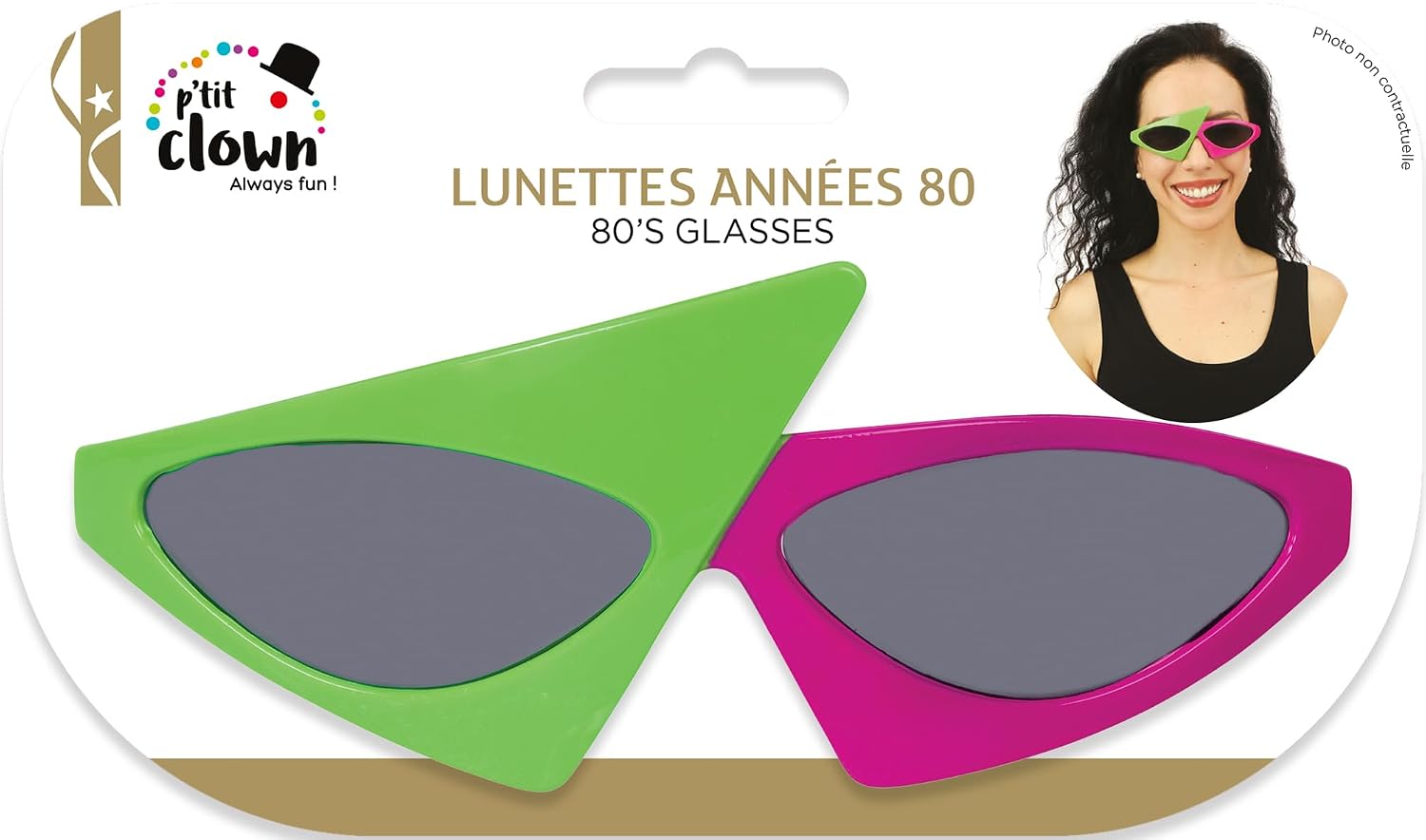 P'TIT CLOWN — Lunettes fantaisie adulte années 80 – Image 4