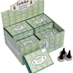 Goloka Lot de 12 boîtes de cônes d'encens Senteur patchouli