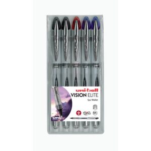 Uni-Ball Vision Elite UB-200 Lot de 5 Stylos roller Couleurs assorties