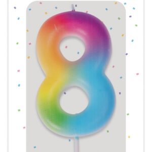 P'TIT CLOWN - Bougie Anniversaire Numérotée - Parfaite pour Décoration Gâteau - Fête Enfant, Adulte, Birthday Party (Multicolore, 8)