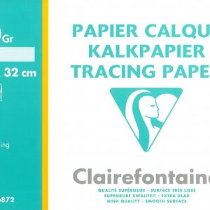 Clairefontaine 96872C - Pochette Dessin Scolaire - 20 Feuilles Papier Calque Hautement Transparent - 24x32 cm 70/75g - Idéal pour le Dessin Technique